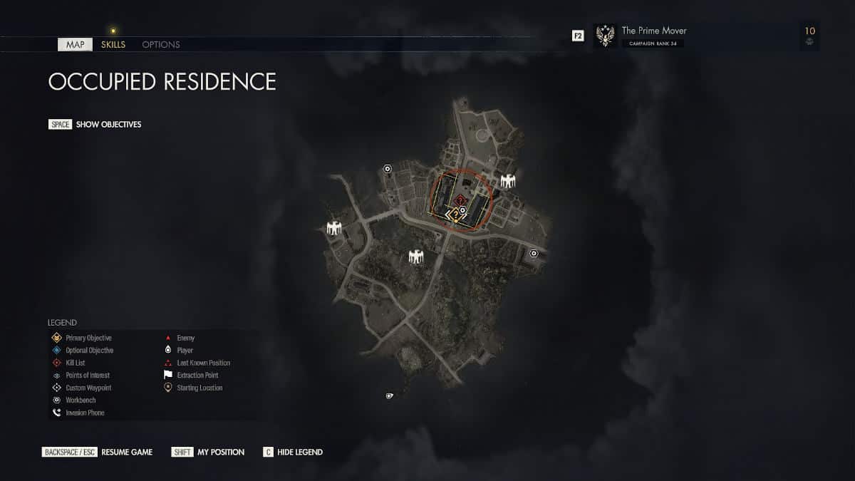 Occupied Residence Stone Eagle locations Mission 2