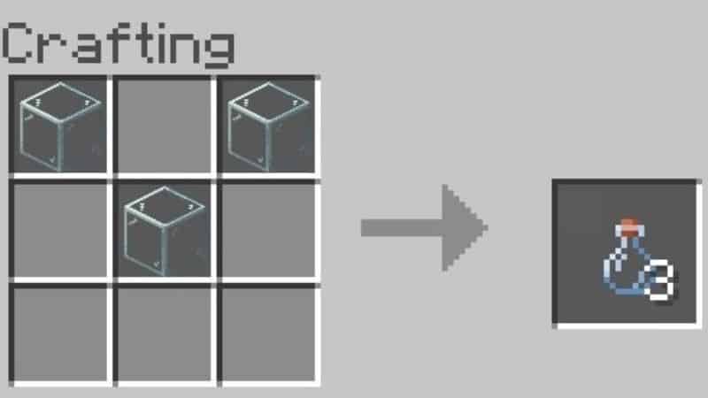 Place Three Glass Blocks On Your Crafting Table