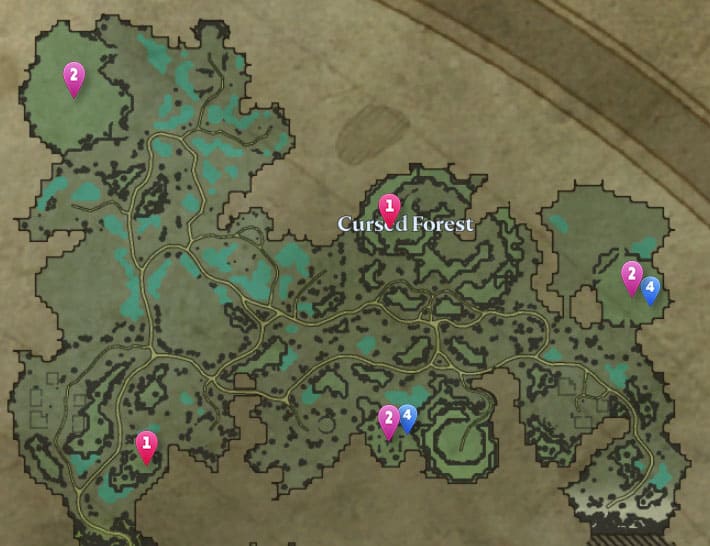 V Rising Cursed Forest base locations