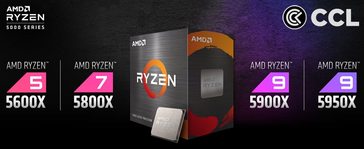 AMD Ryzen 5000 series processors logos