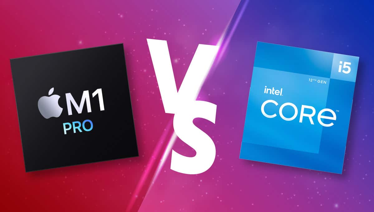 Apple M1 Pro vs Intel Core i5 no text