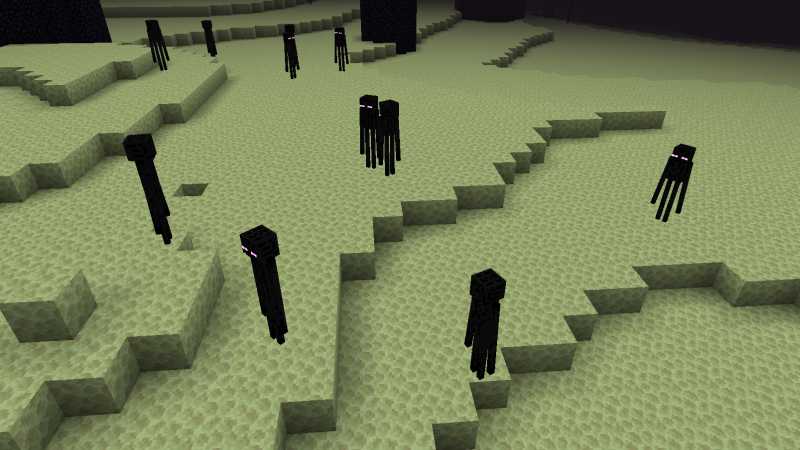 Endermen in the End Minecraft