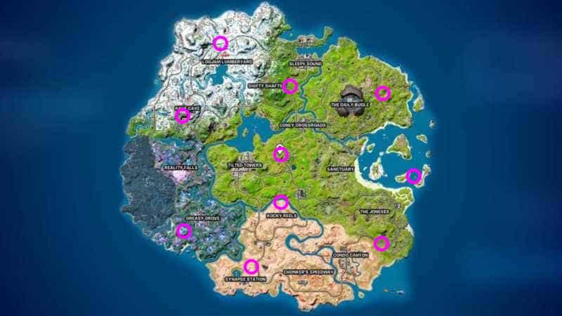 Fortnite Map Chapter 3 Season 3 Vibin Grapple Stops
