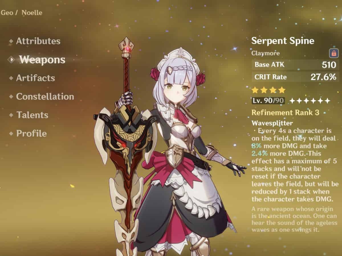 Genshin Impact Noelle Weapon