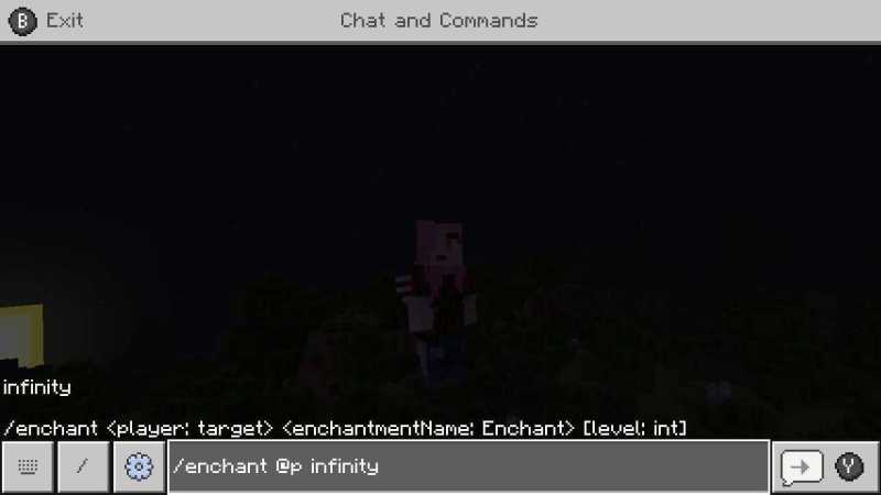 Minecraft Bedrock Infinite Enchantment Command