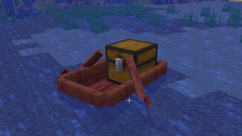 Mangrove Boat with a Chest Minecraft