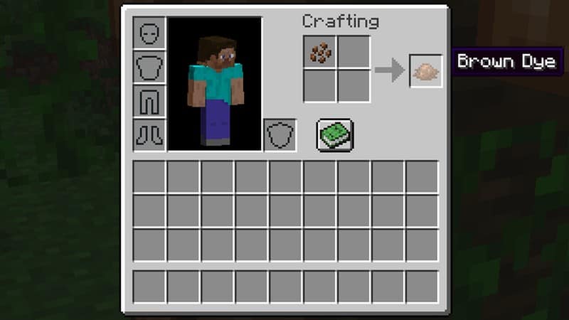 Minecraft Brown Dye crafting recipe