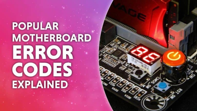 Motherboard Error codes explained