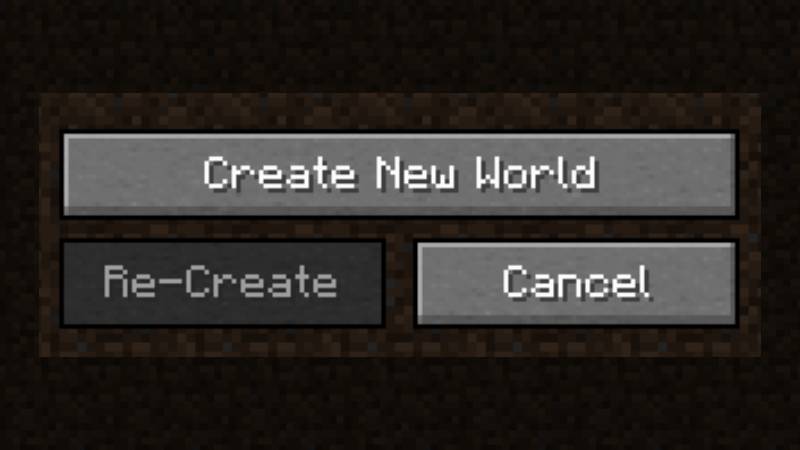Create New World in Minecraft single player