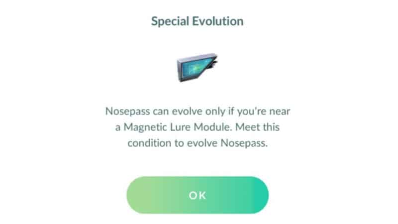 Nosepass evolution Pokemon GO Magenetic Lure