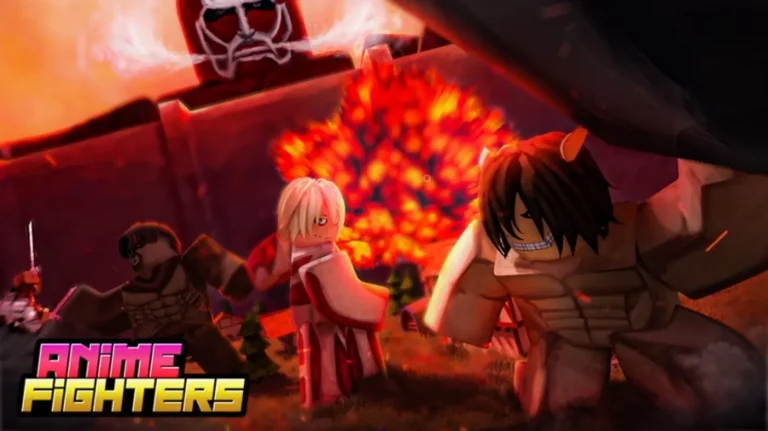 Evil and fire characters in Anime Fighters Simulator with an angry character