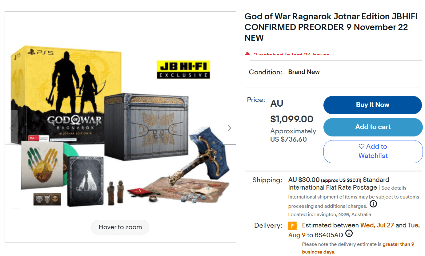 Scalpers list God of War: Ragnarok Jotnar Edition for $800