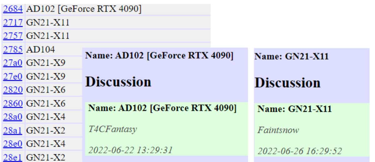 PCI ID list RTX 40 series
