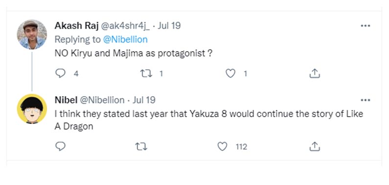 yakuza 8 tweet