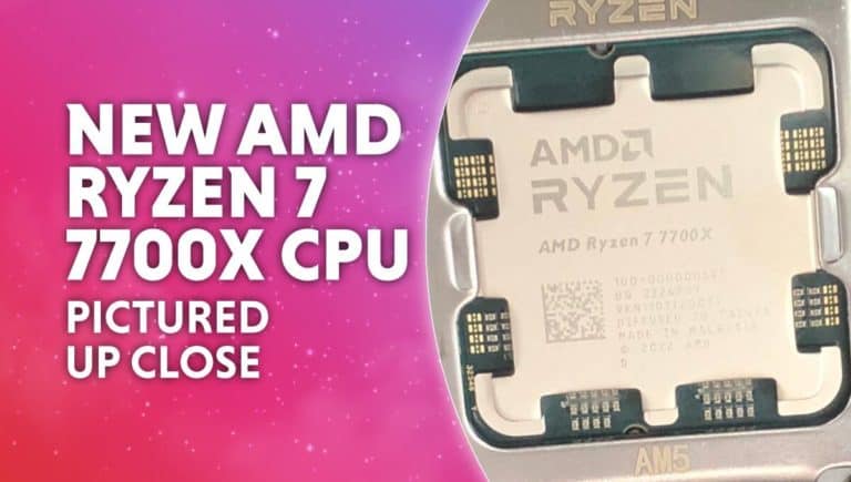New AMD Ryzen 7 7700X CPU pictured up close