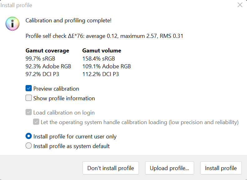 Zenbook 17 Fold OLED DCI P3 ACTUAL gamut coverage