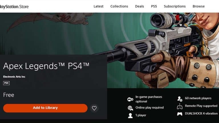 Apex Legends PS4 Store page