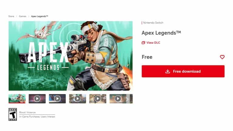 Apex Legends on Nintendo Switch Storefront