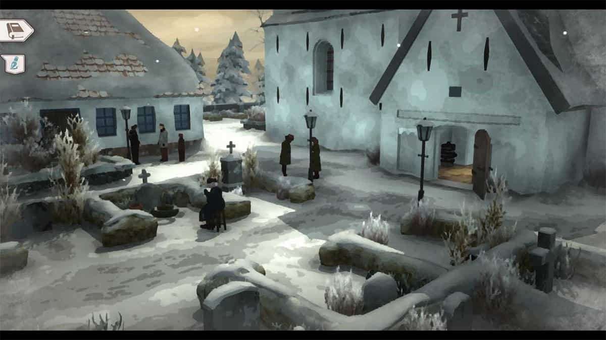 Gerda a Flame in the Winter Outside of Church Screenshot