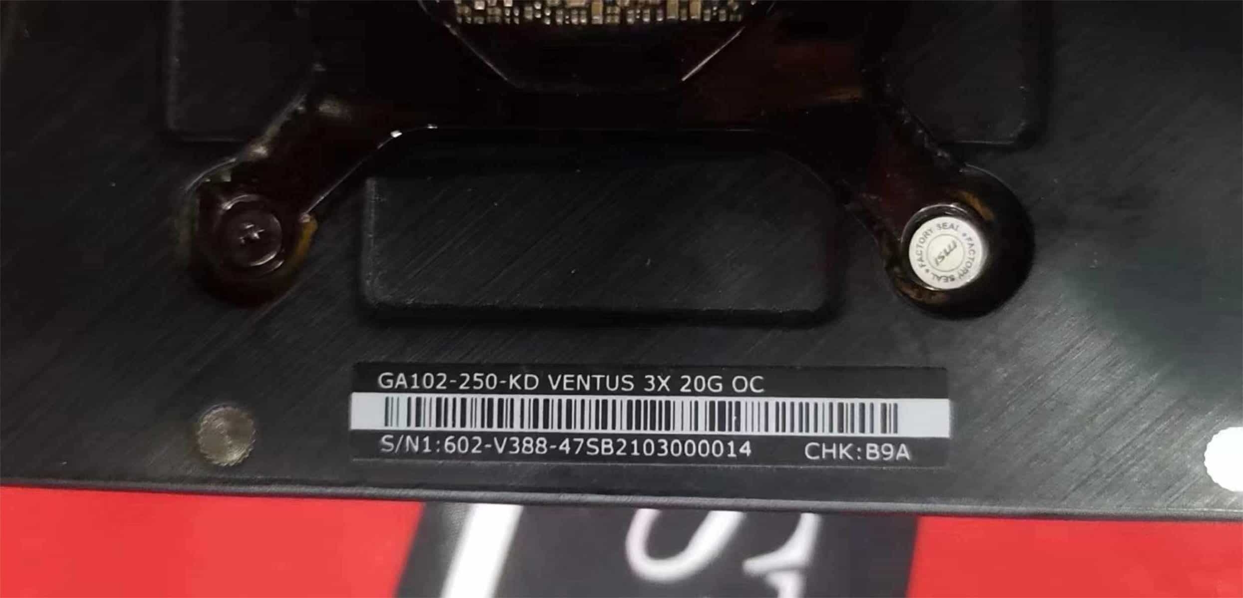 RTX 3080 20GB serial