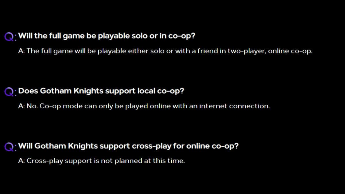 Arkham Knights Crossplay and Co Op FAQs