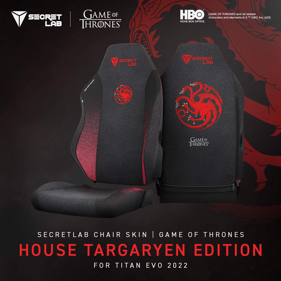 Secretlab Chair Skin Game of Thrones House Targaryen Edition