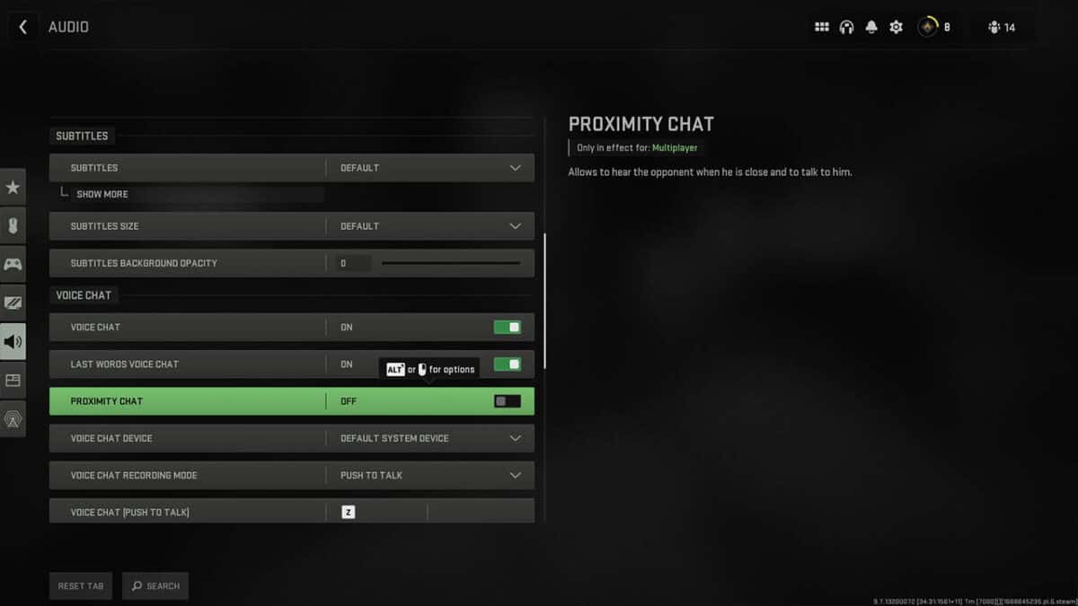 Warzone 2 Turn off Proximity Chat