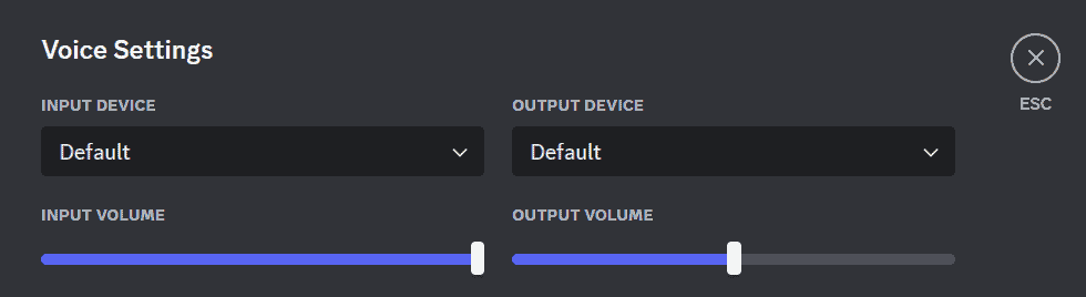 discord audio settings