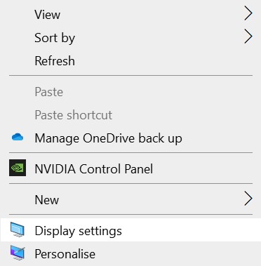 desktop right click display settings