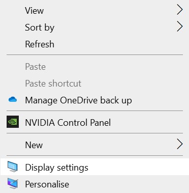 desktop right click display settings