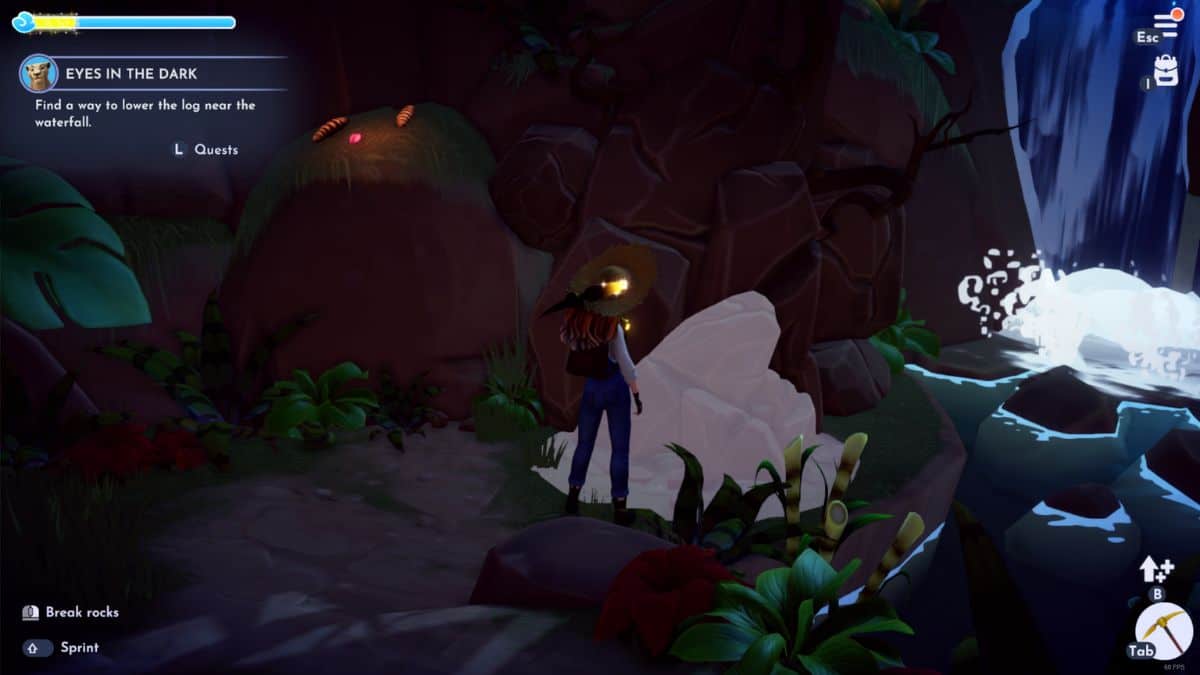 Disney Dreamlight Valley ojos en las rocas oscuras