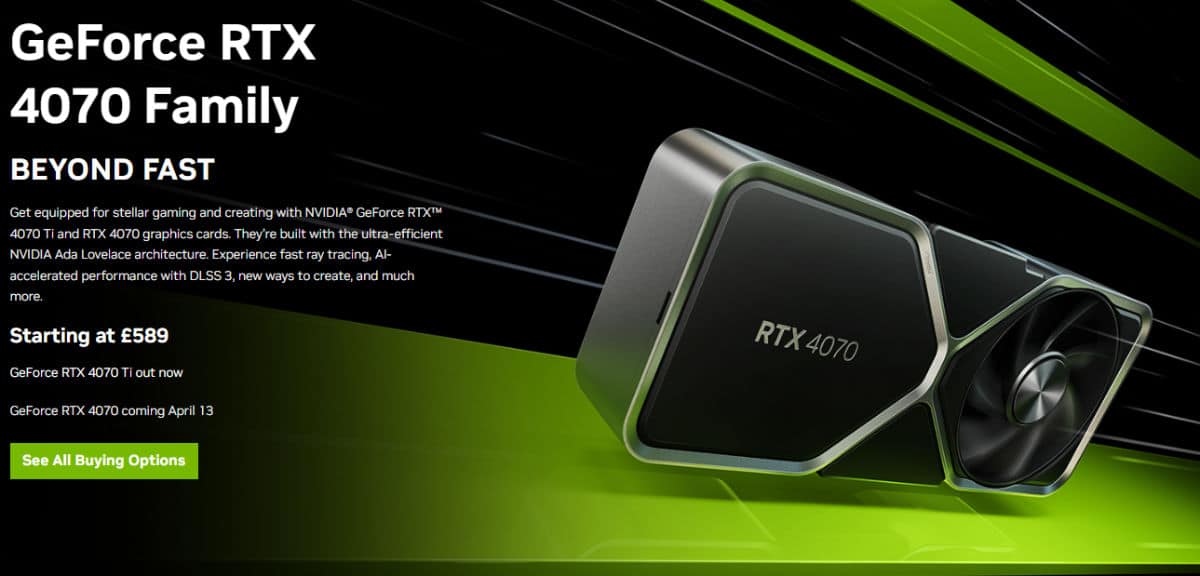 RTX 4070 release date price