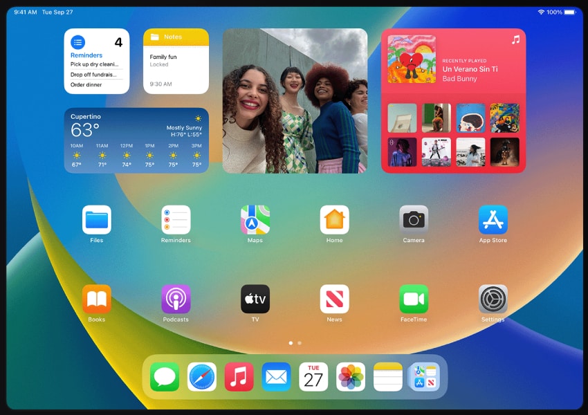 apple ipad home screen