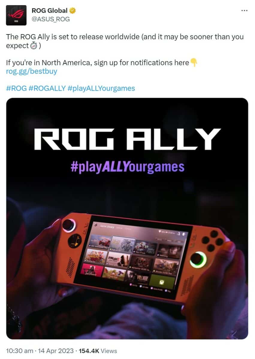 Asus ROG Ally handheld gaming PC is no April Fools' joke - The Verge