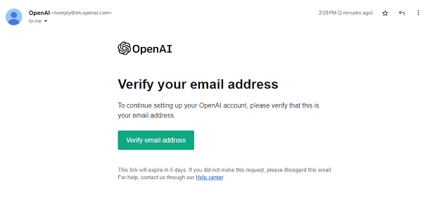 how to sign up to chatgpt verify email