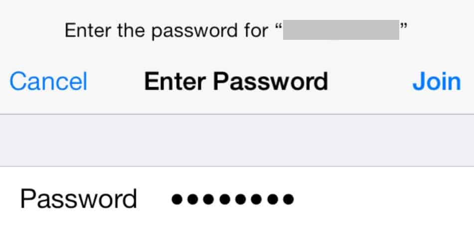 ipad settings wifi enter password
