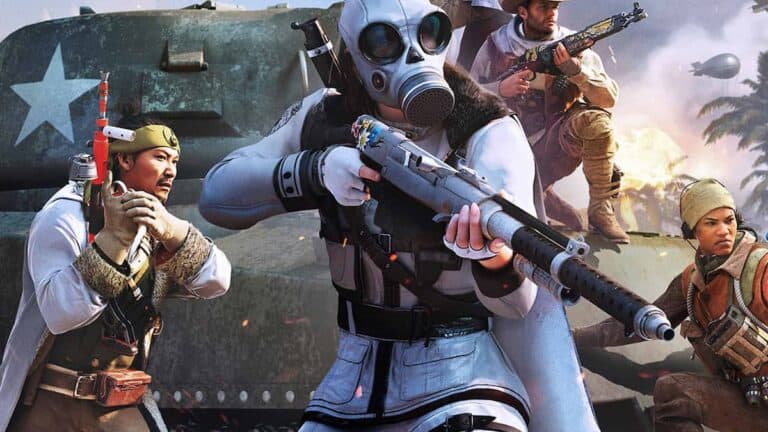 Call of Duty Operator in white with weapon