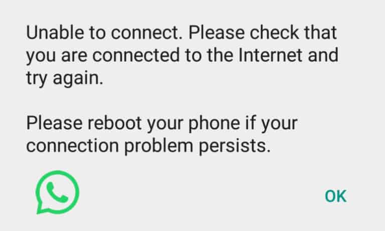 How to fix WhatsApp error unable to connect