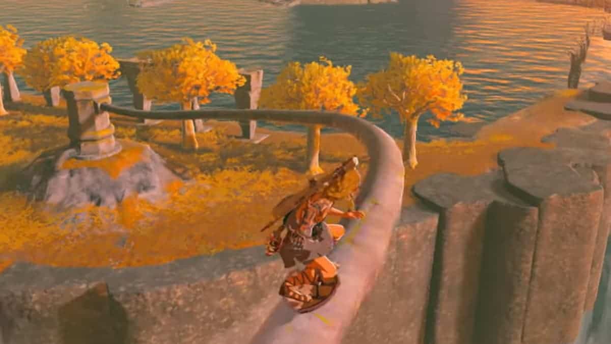 How to shield surf in Zelda Tears of the Kingdom