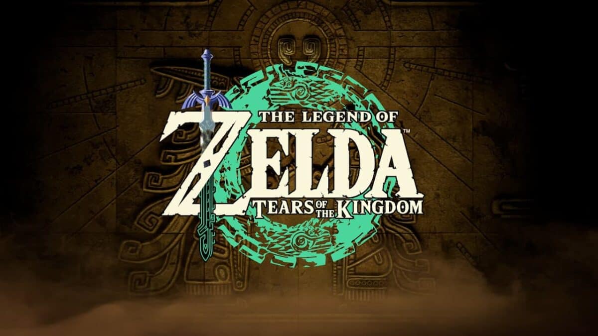 The Legend of Zelda Tears of the Kingdom Logo on background Switch Optimised