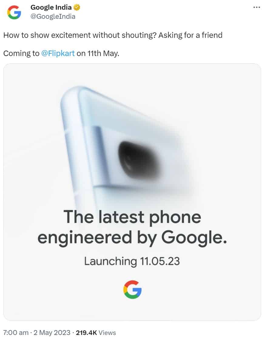 google india pixel 7a teaser
