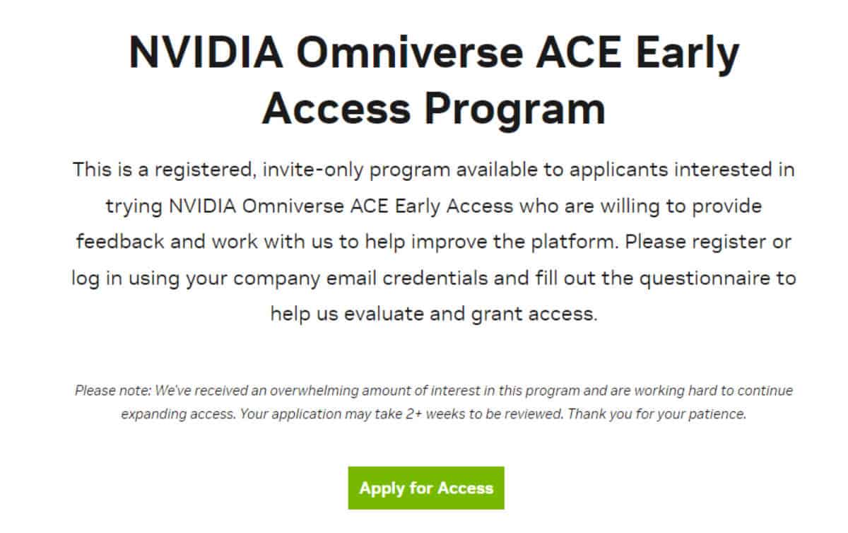 Access to ACE early access