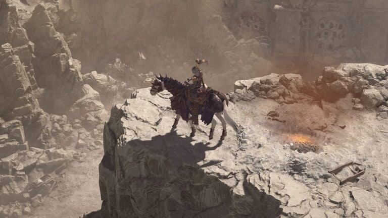 Diablo 4 horse over canyon