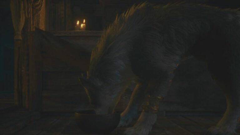 Final Fantasy 16 Torgal Eating From Bowl