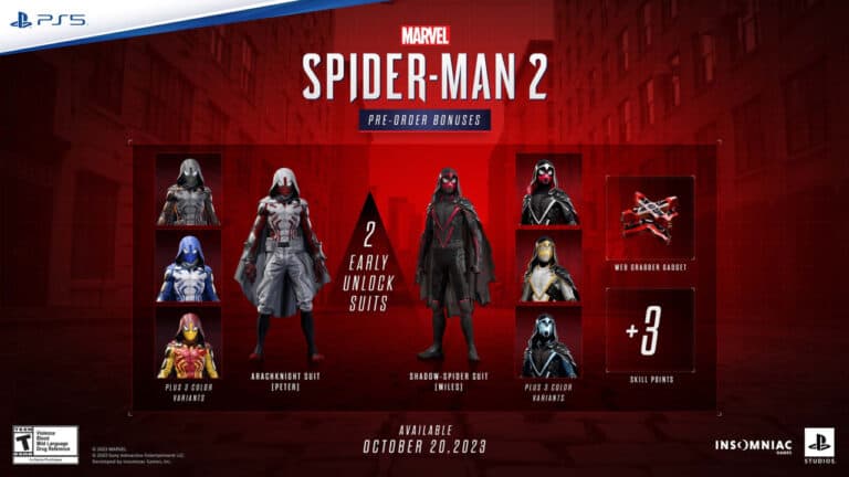 Spider Man 2 pre order bonus & when do pre orders go live?