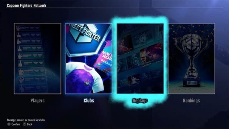 Street Fighter 6 CFN replays menu