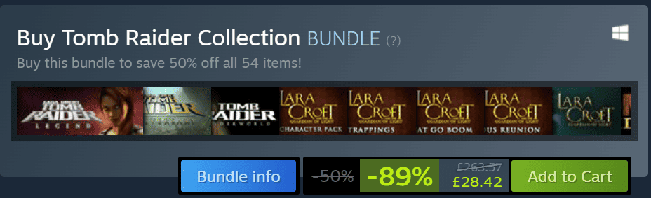 entire tomb raider collection bundle discount