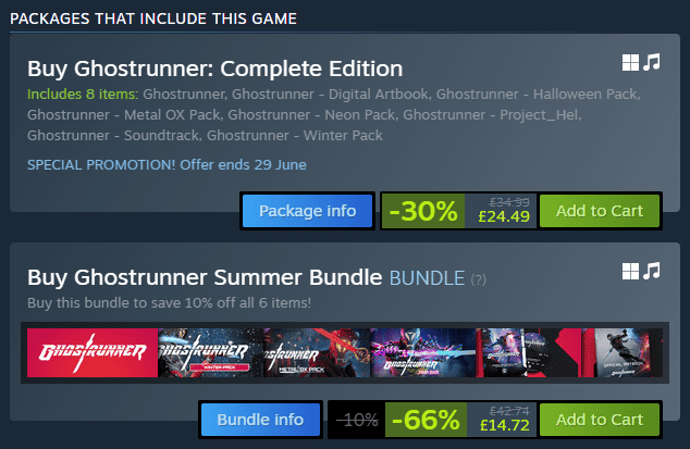 ghostrunner bundles discounted