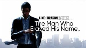 like a dragon gaiden the man who erased his name title man stands in front of city