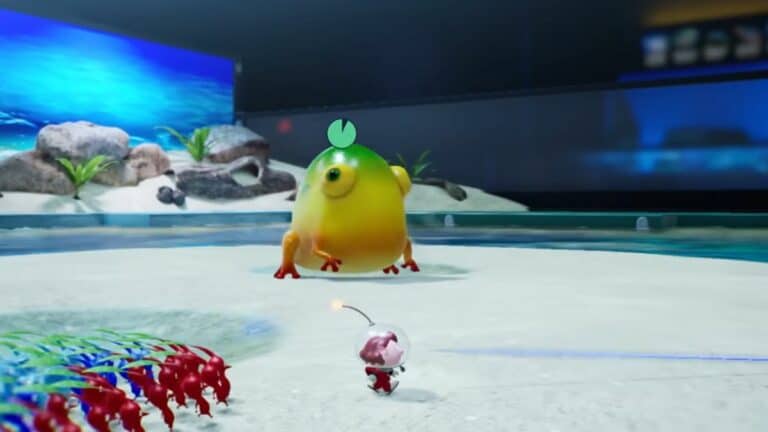 Pikmin 4 Player Fighting Jumping Enemy